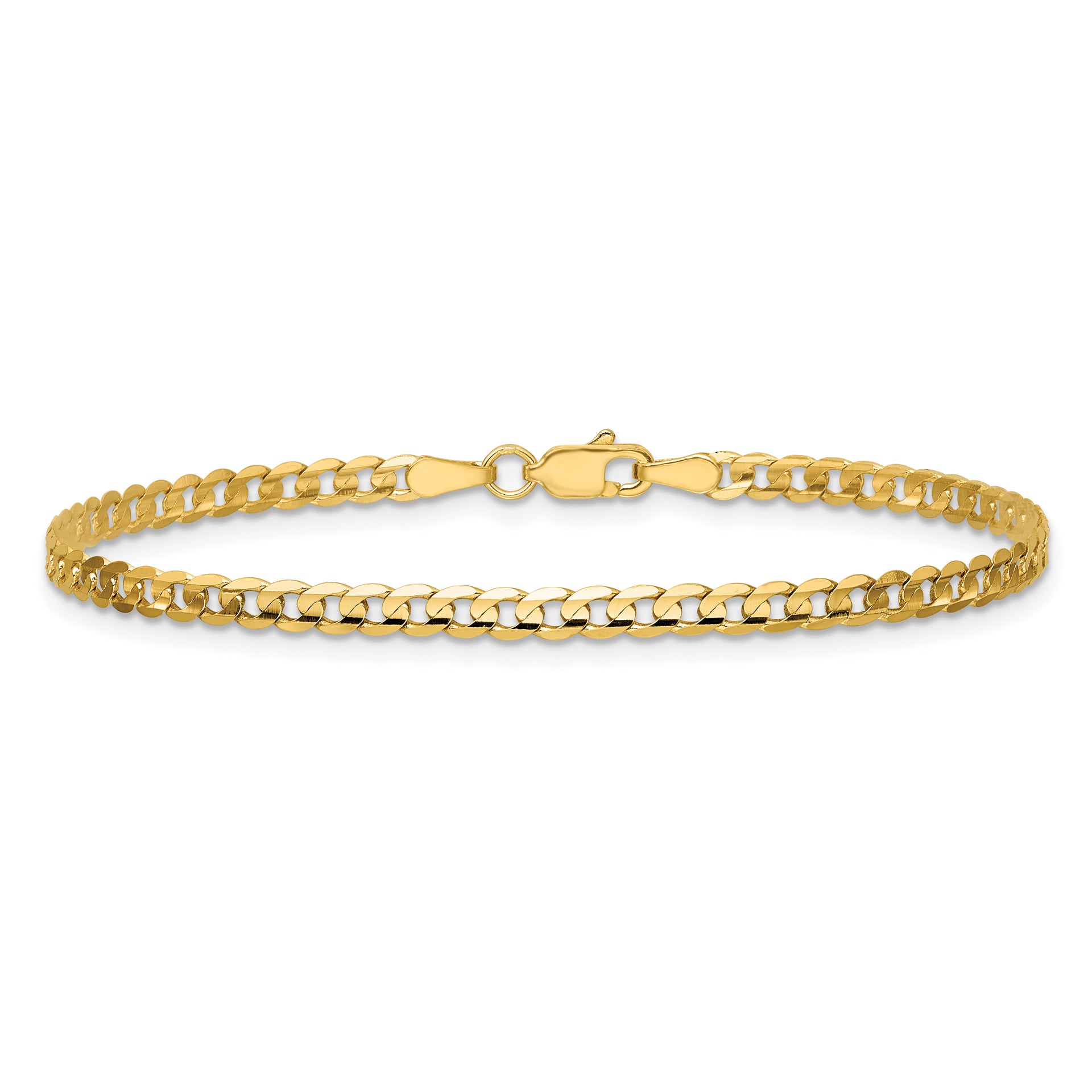 14k 3mm Open Concave Curb Chain