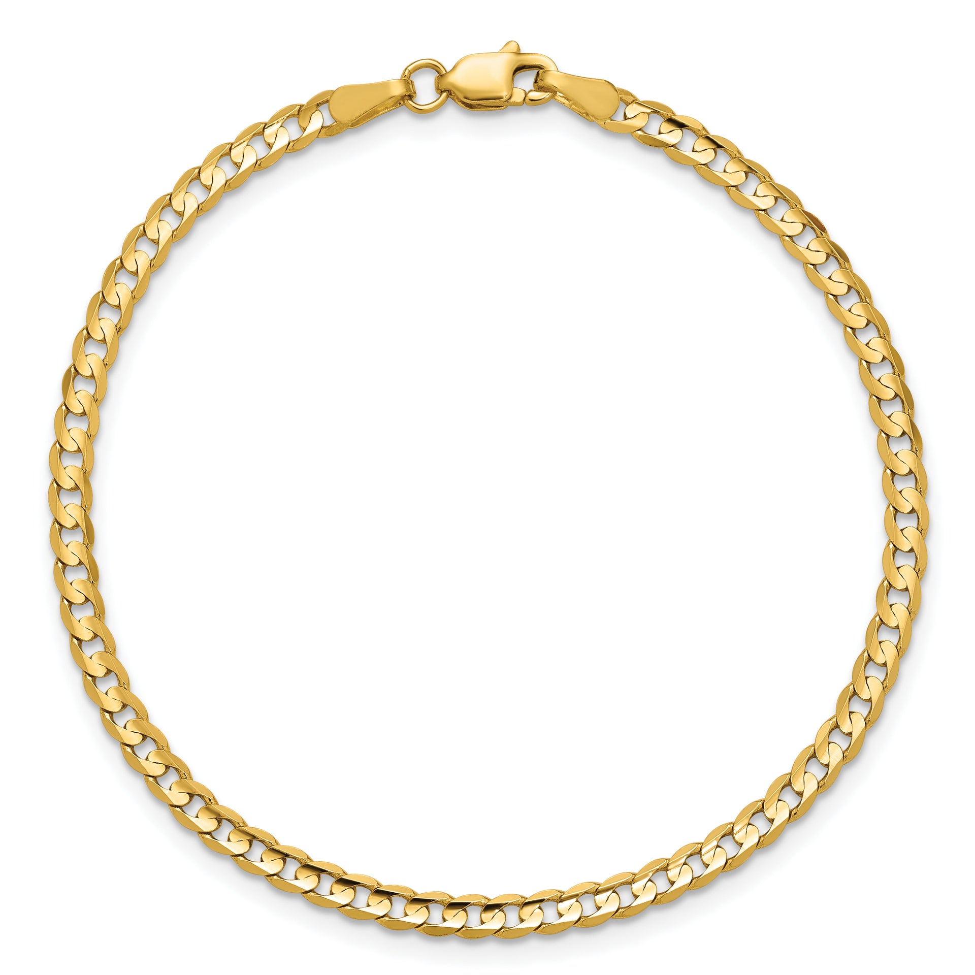 14k 3mm Open Concave Curb Chain