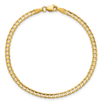 14k 3mm Open Concave Curb Chain