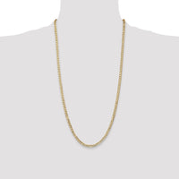14k 3.8mm Open Concave Curb Chain