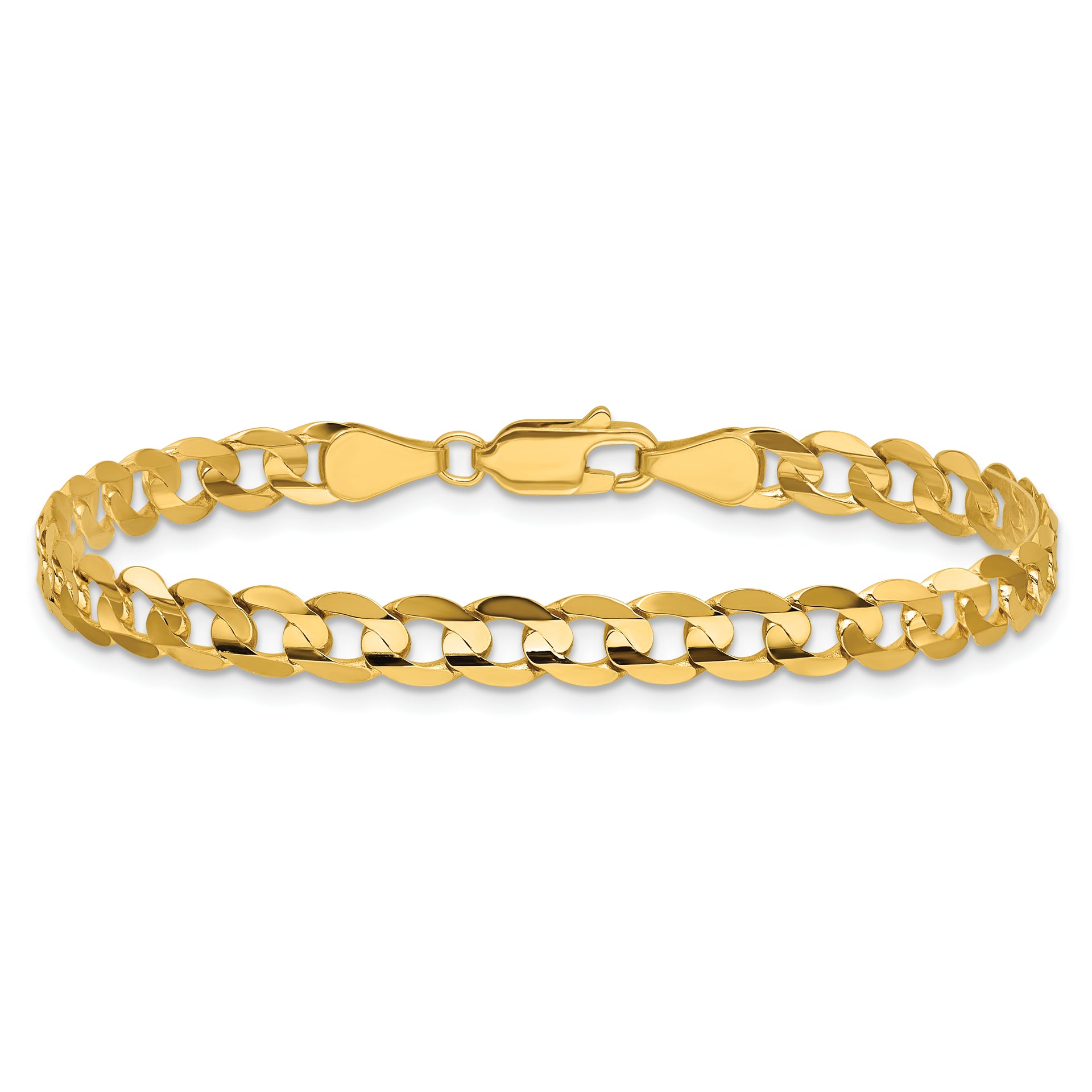 14k 5.25mm Open Concave Curb Chain