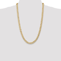 14k 6.75mm Open Concave Curb Chain