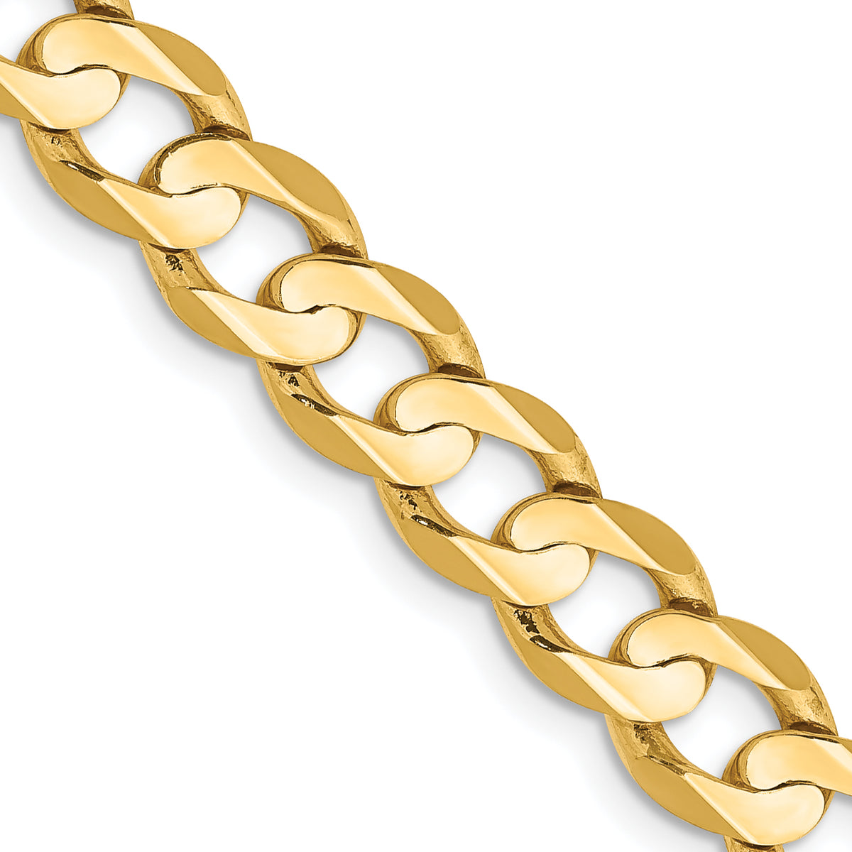 14k 6.75mm Open Concave Curb Chain