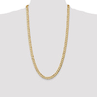 14k 6.75mm Open Concave Curb Chain