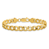 14k 6.75mm Open Concave Curb Chain