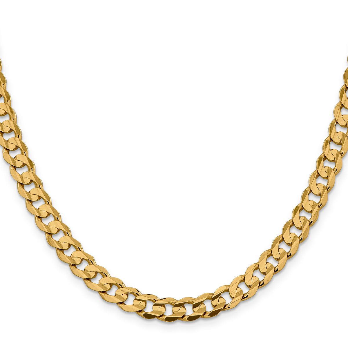 14k 7.5mm Open Concave Curb Chain