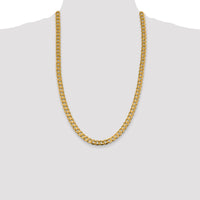 14k 7.5mm Open Concave Curb Chain