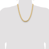 14k 8.5mm Open Concave Curb Chain