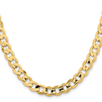 14k 8.5mm Open Concave Curb Chain