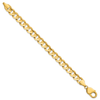 14k 8.5mm Open Concave Curb Chain