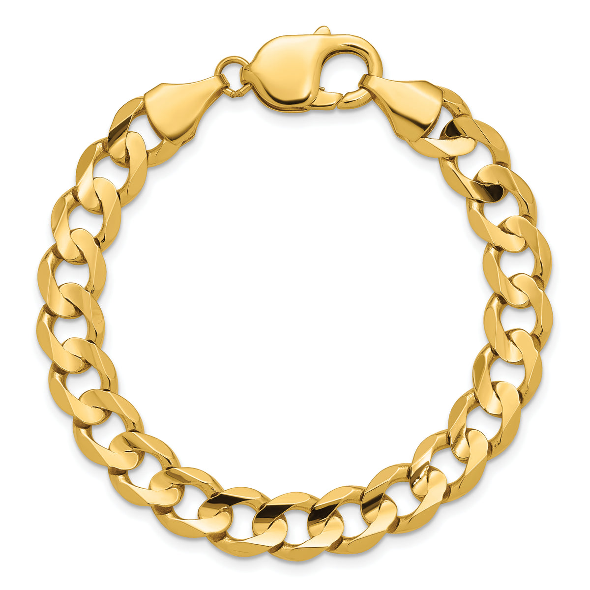 14k 8.5mm Open Concave Curb Chain