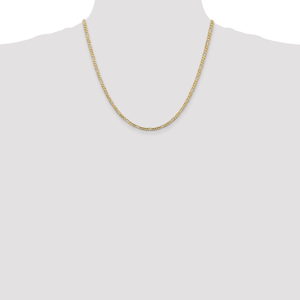 14k 3mm Concave Open Figaro Chain