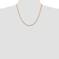 14k 3mm Concave Open Figaro Chain