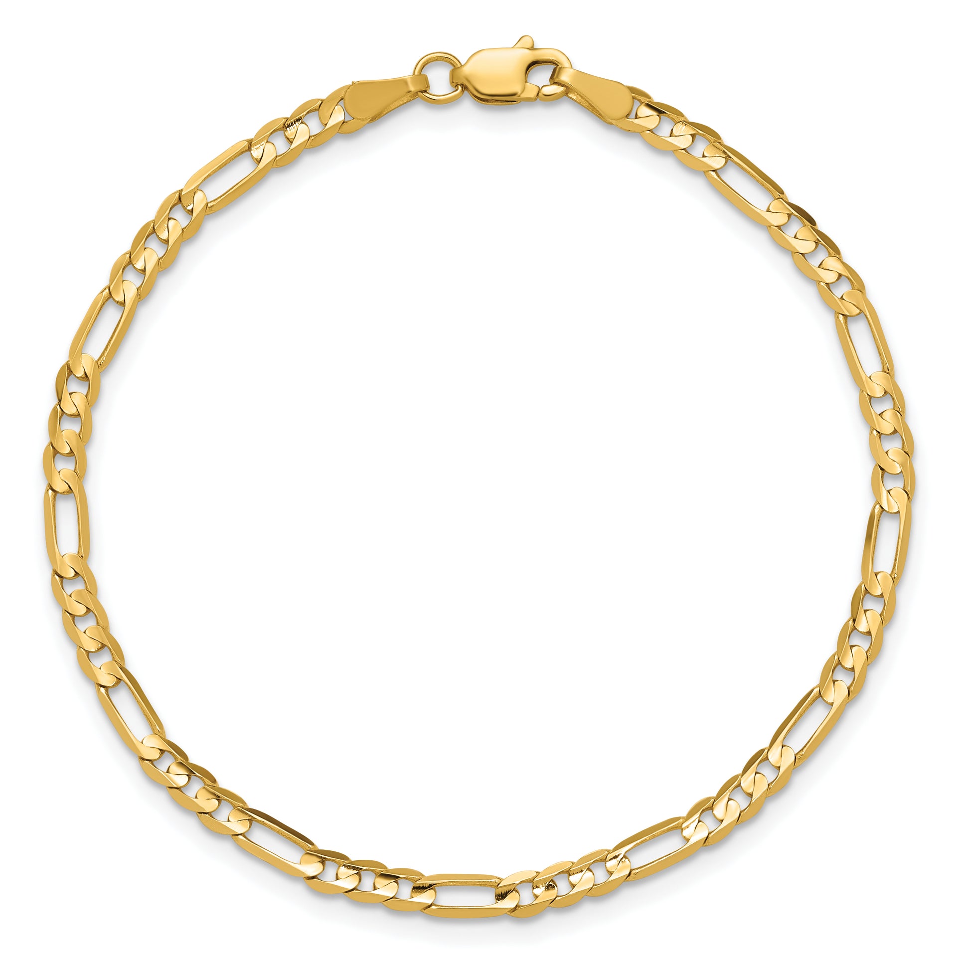 14k 3mm Concave Open Figaro Chain