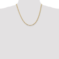 14k 4mm Concave Open Figaro Chain