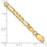 14k 4mm Concave Open Figaro Chain