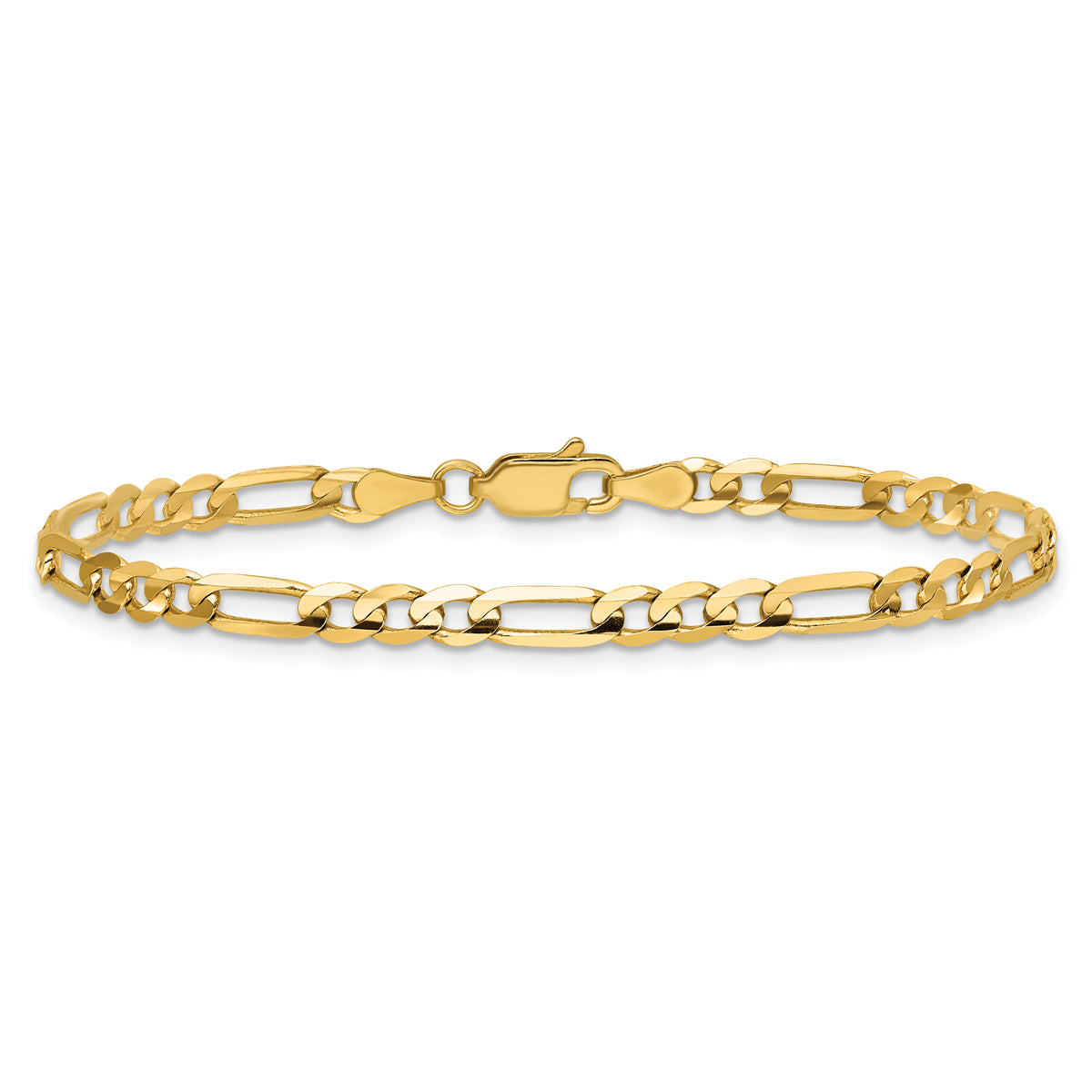 14k 4mm Concave Open Figaro Chain