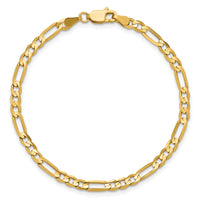 14k 4mm Concave Open Figaro Chain