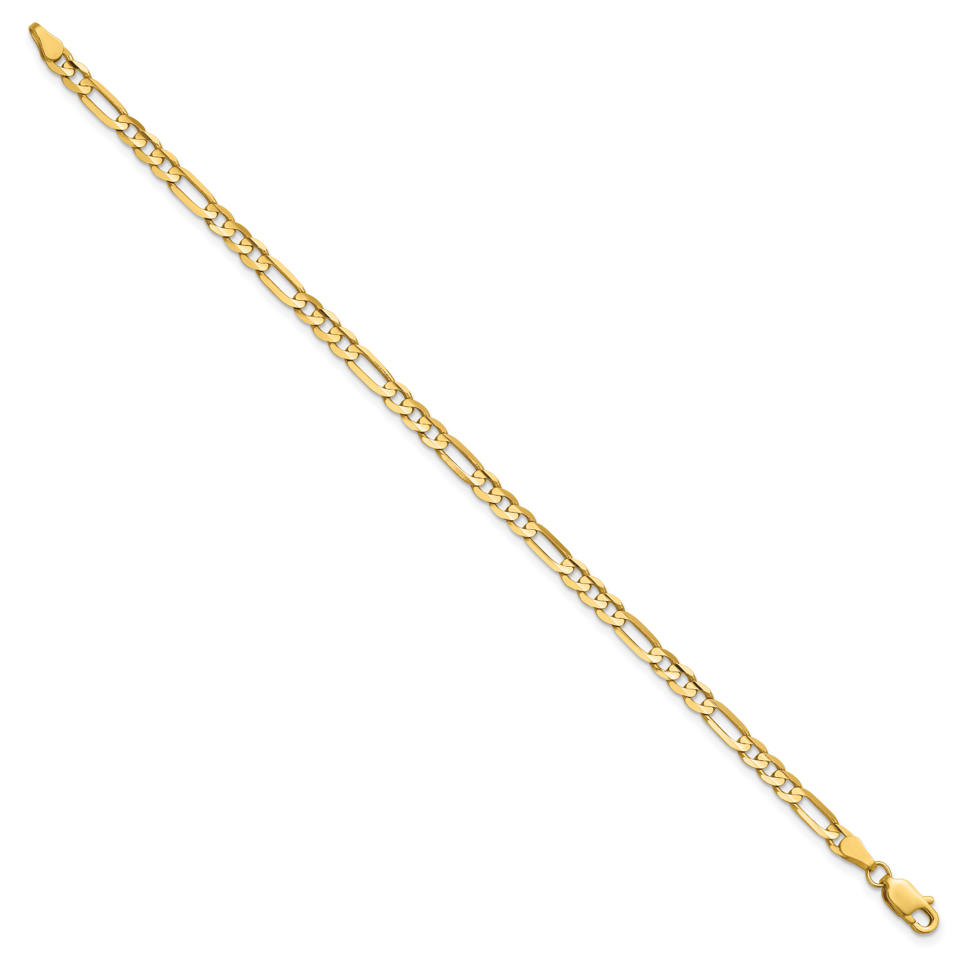14k 4mm Concave Open Figaro Chain