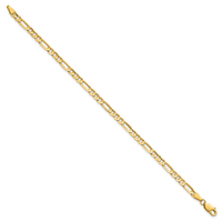 14k 4mm Concave Open Figaro Chain