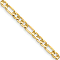 14k 4.5mm Concave Open Figaro Chain