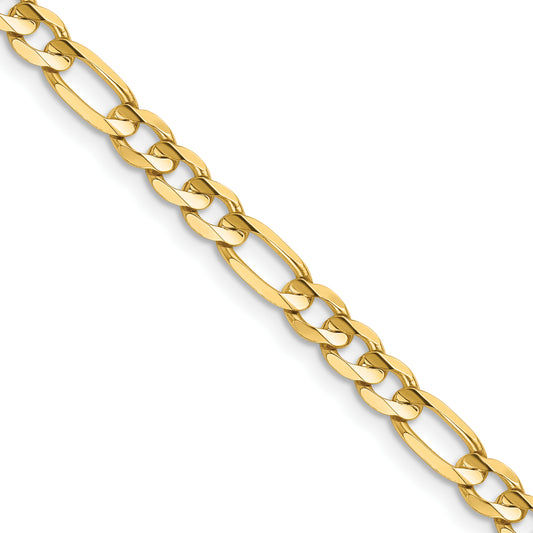14k 4.5mm Concave Open Figaro Chain