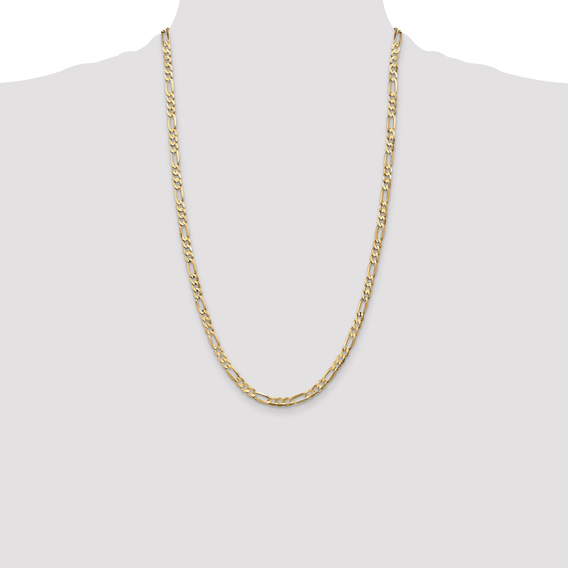 14k 4.5mm Concave Open Figaro Chain