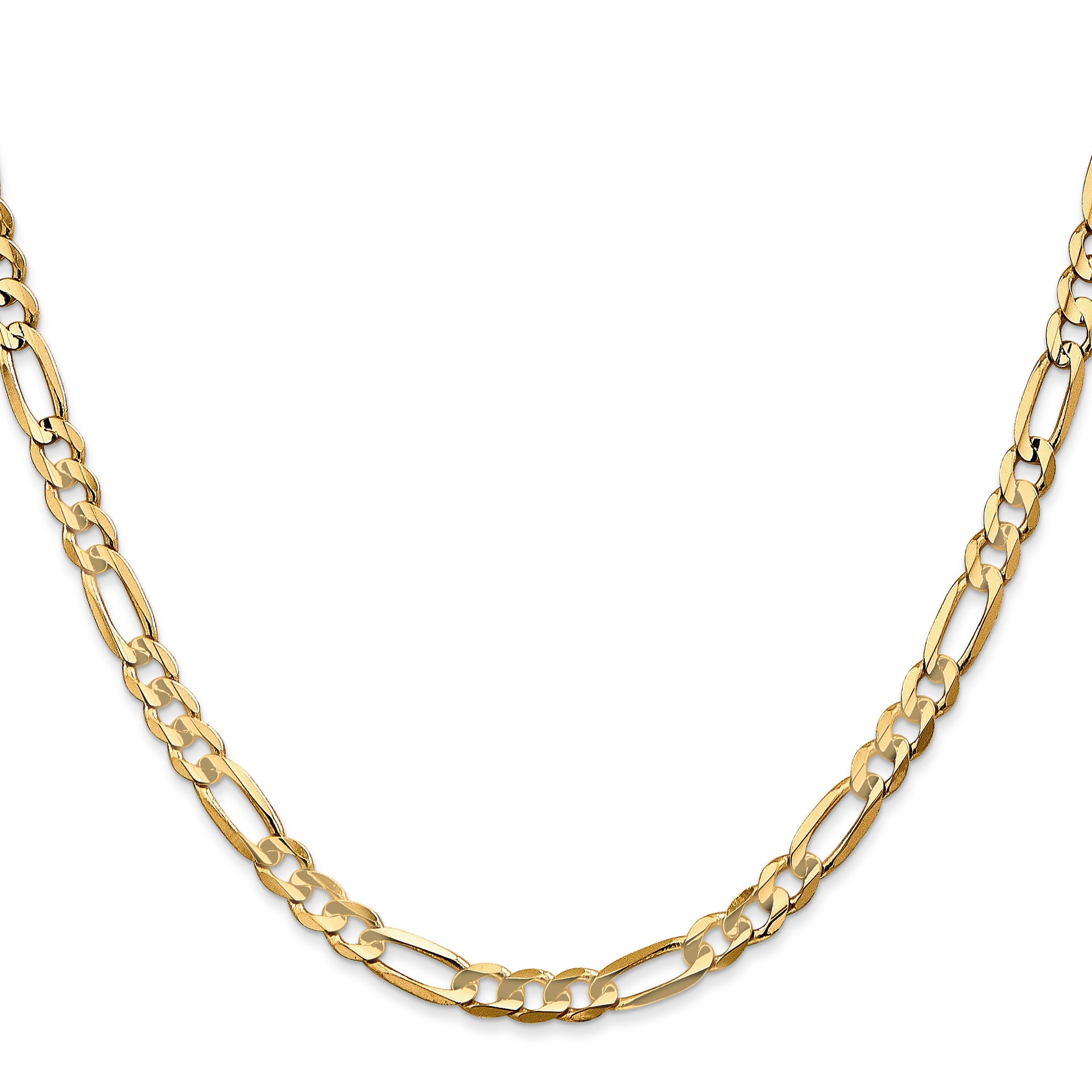 14k 4.5mm Concave Open Figaro Chain