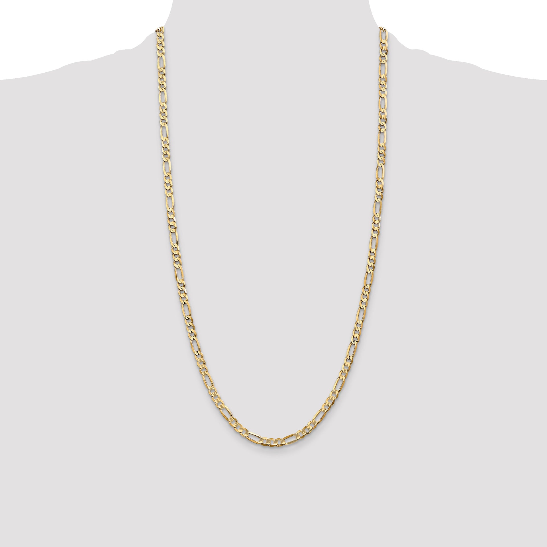 14k 4.5mm Concave Open Figaro Chain