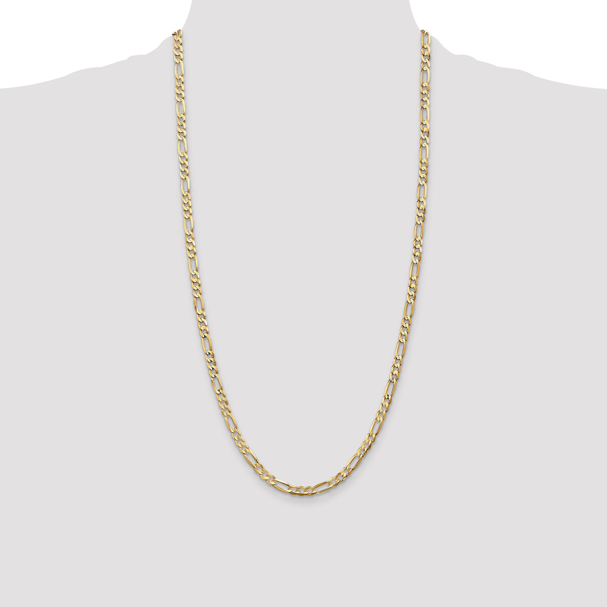 14k 4.5mm Concave Open Figaro Chain