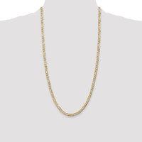 14k 4.5mm Concave Open Figaro Chain