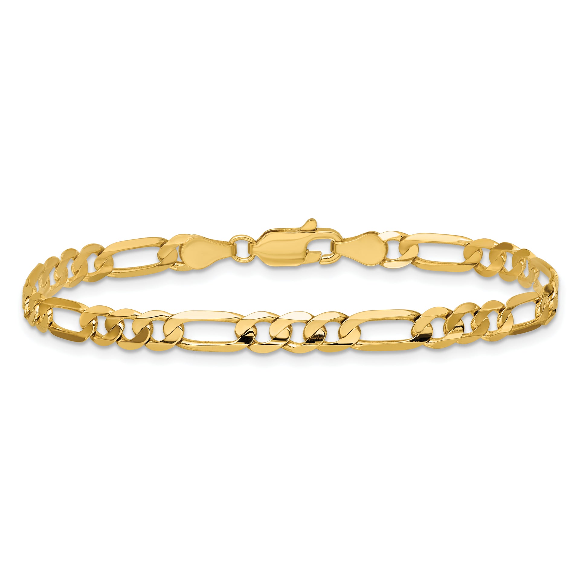 14k 4.5mm Concave Open Figaro Chain