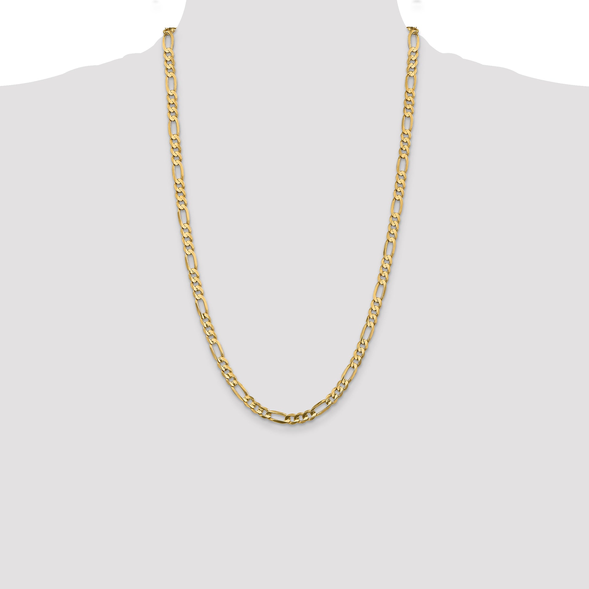 14k 5.5mm Concave Open Figaro Chain