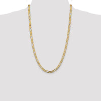 14k 5.5mm Concave Open Figaro Chain