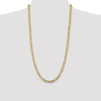 14k 5.5mm Concave Open Figaro Chain