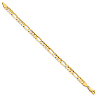 14k 5.5mm Concave Open Figaro Chain