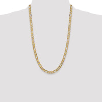 14k 6mm Concave Open Figaro Chain
