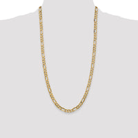 14k 6mm Concave Open Figaro Chain