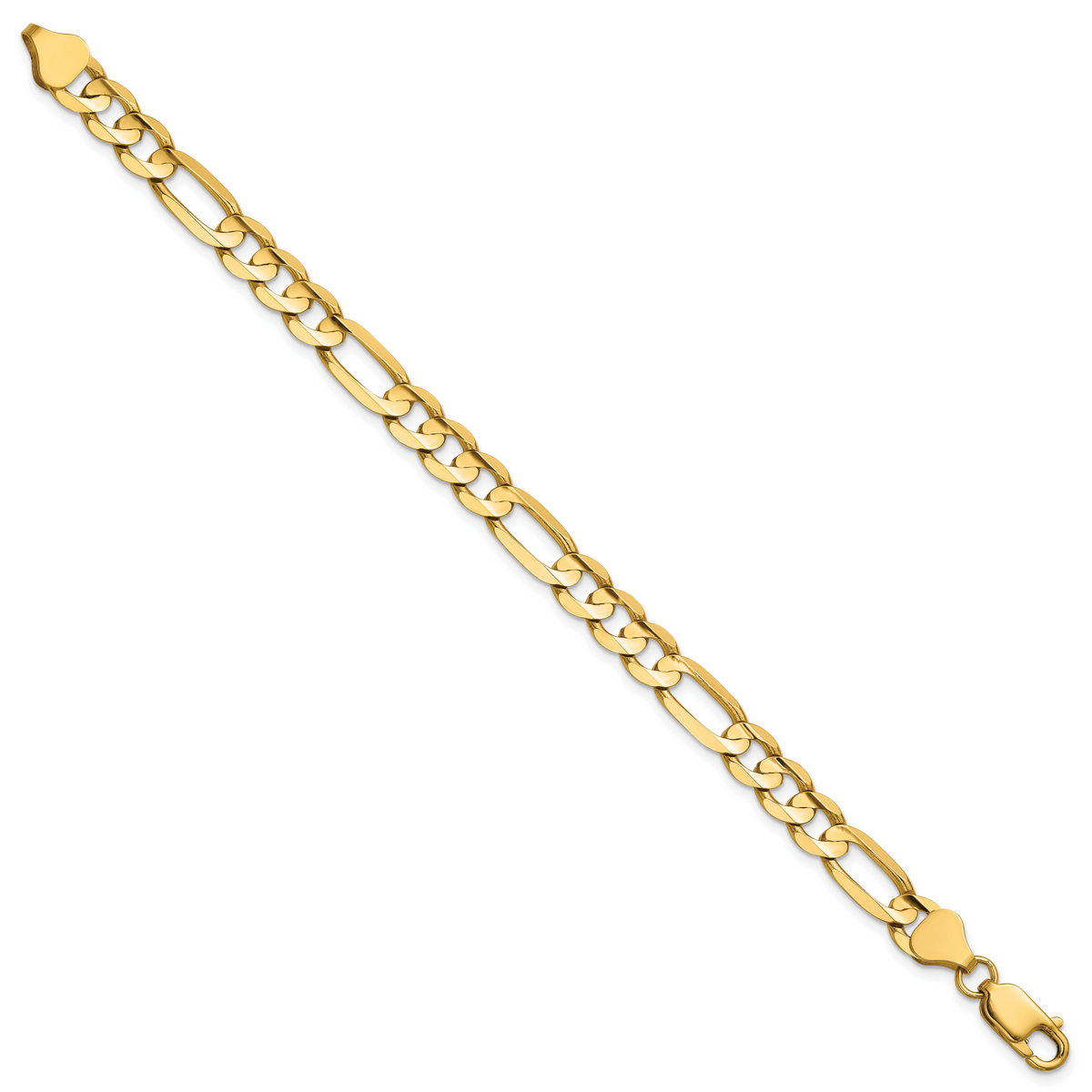 14k 6.75mm Concave Open Figaro Chain