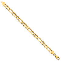 14k 6.75mm Concave Open Figaro Chain
