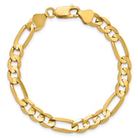 14k 6.75mm Concave Open Figaro Chain