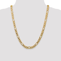 14k 7.5mm Concave Open Figaro Chain