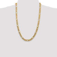 14k 7.5mm Concave Open Figaro Chain