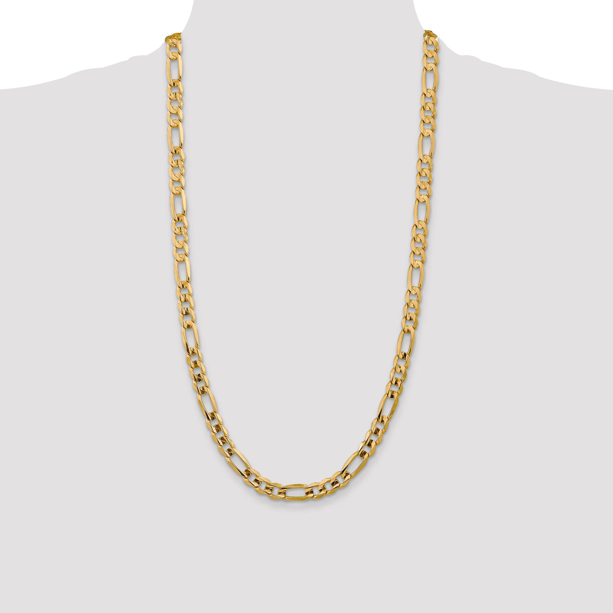 14k 7.5mm Concave Open Figaro Chain