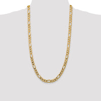 14k 7.5mm Concave Open Figaro Chain