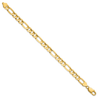 14k 7.5mm Concave Open Figaro Chain