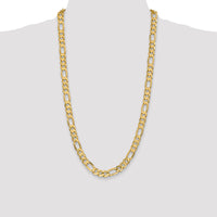 14k 8.75mm Concave Open Figaro Chain