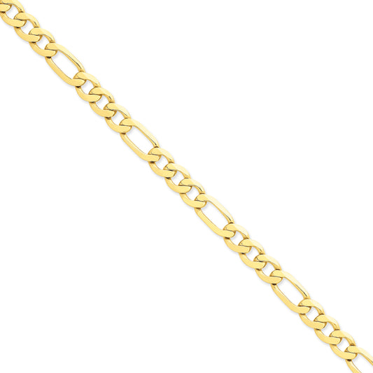 14k 8.75mm Concave Open Figaro Chain