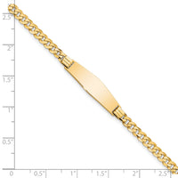 14K Soft Diamond Shape Curb Link ID Bracelet