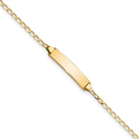 14k Flat Curb Link ID Bracelet
